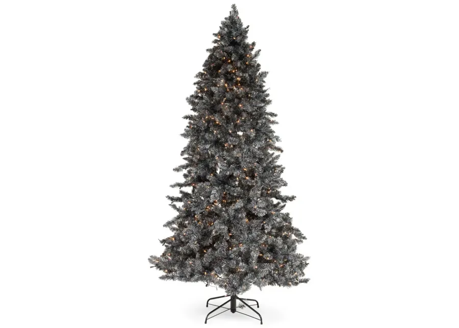 Silver Tree 7.5  Artificial Christmas Tree With Clear Incandescent Lights