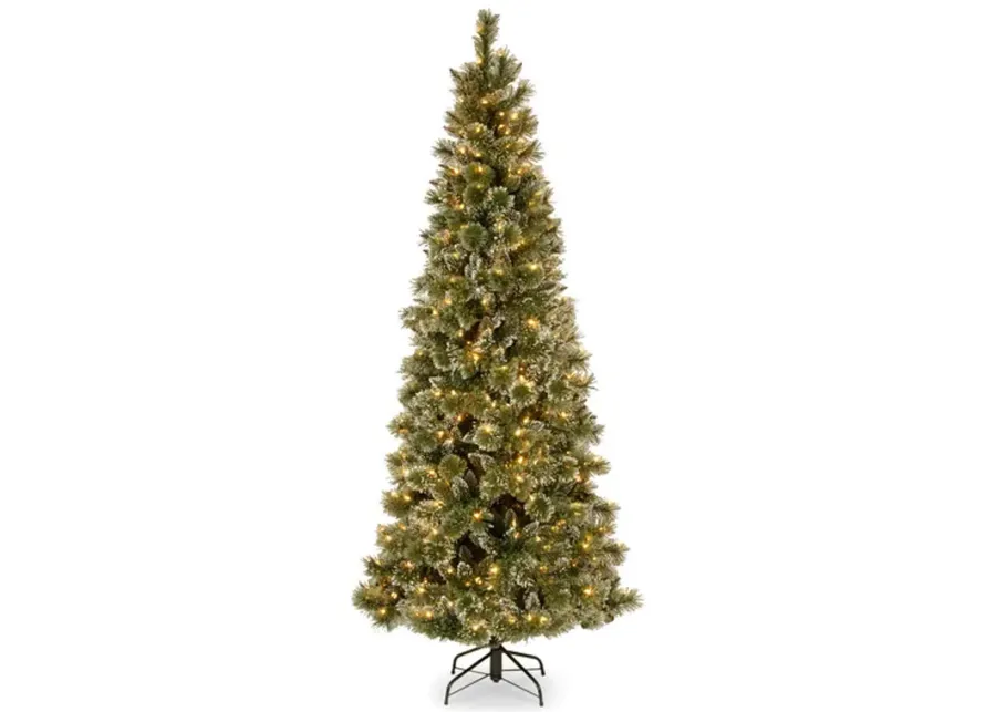 Cashmere Pine 7.5  Artificial Christmas Tree with Clear Lights - Frosted