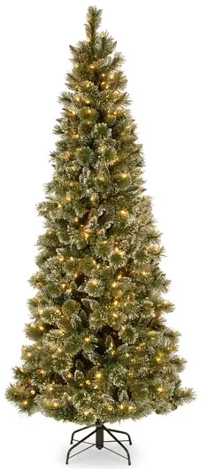 Cashmere Pine 7.5  Artificial Christmas Tree with Clear Lights - Frosted