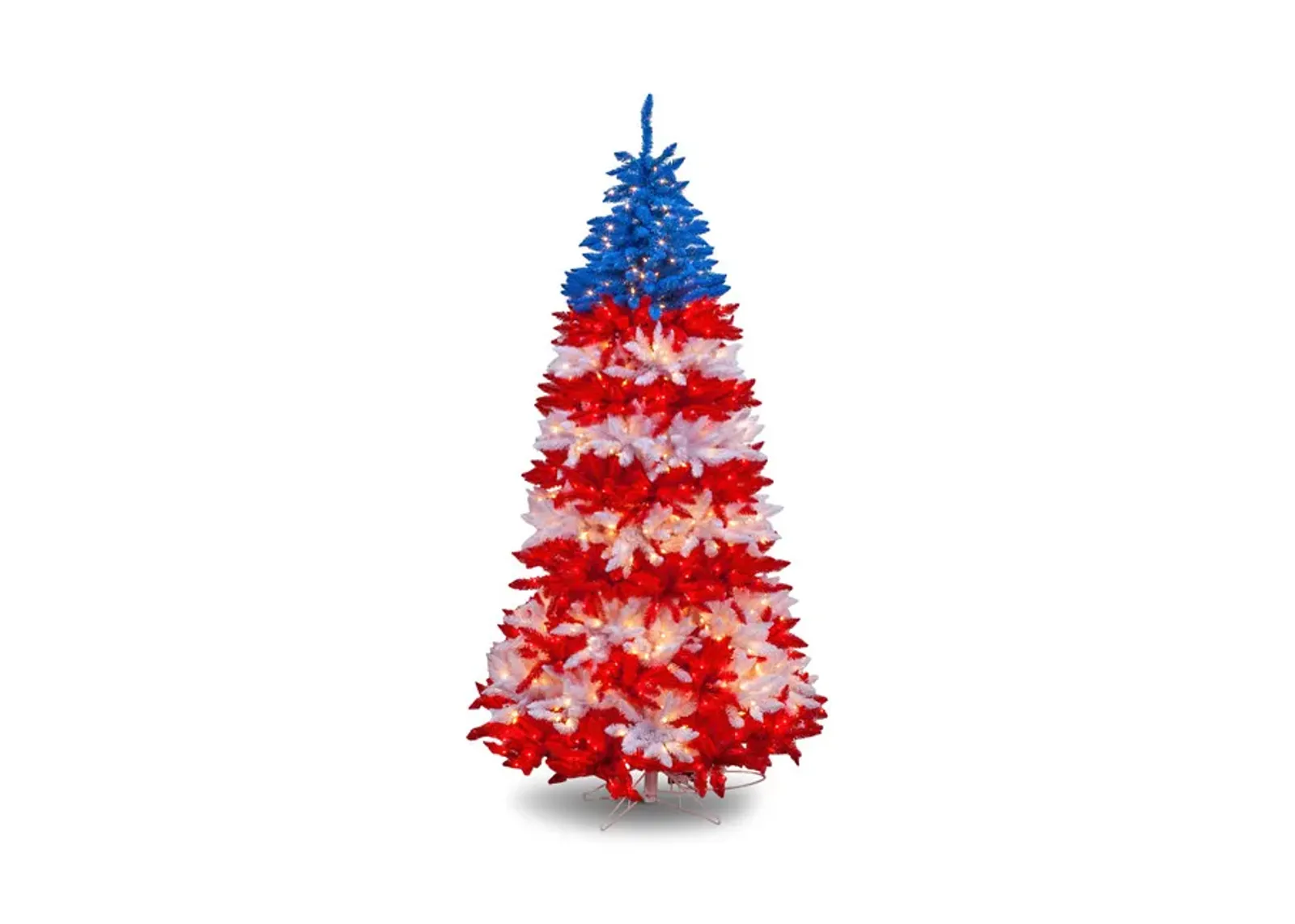 Patriotic 7.5  Pre-Lit Artificial Christmas Tree with Clear Lights