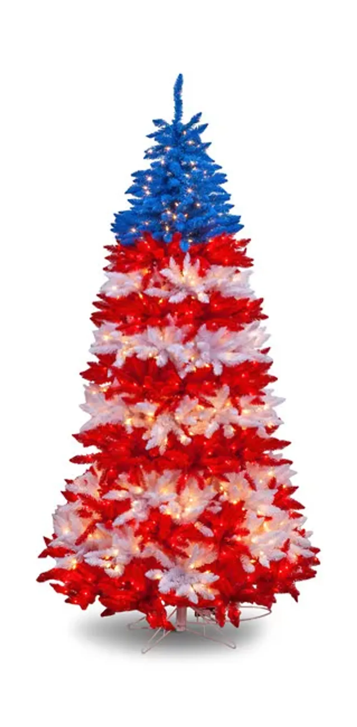 Patriotic 7.5  Pre-Lit Artificial Christmas Tree with Clear Lights