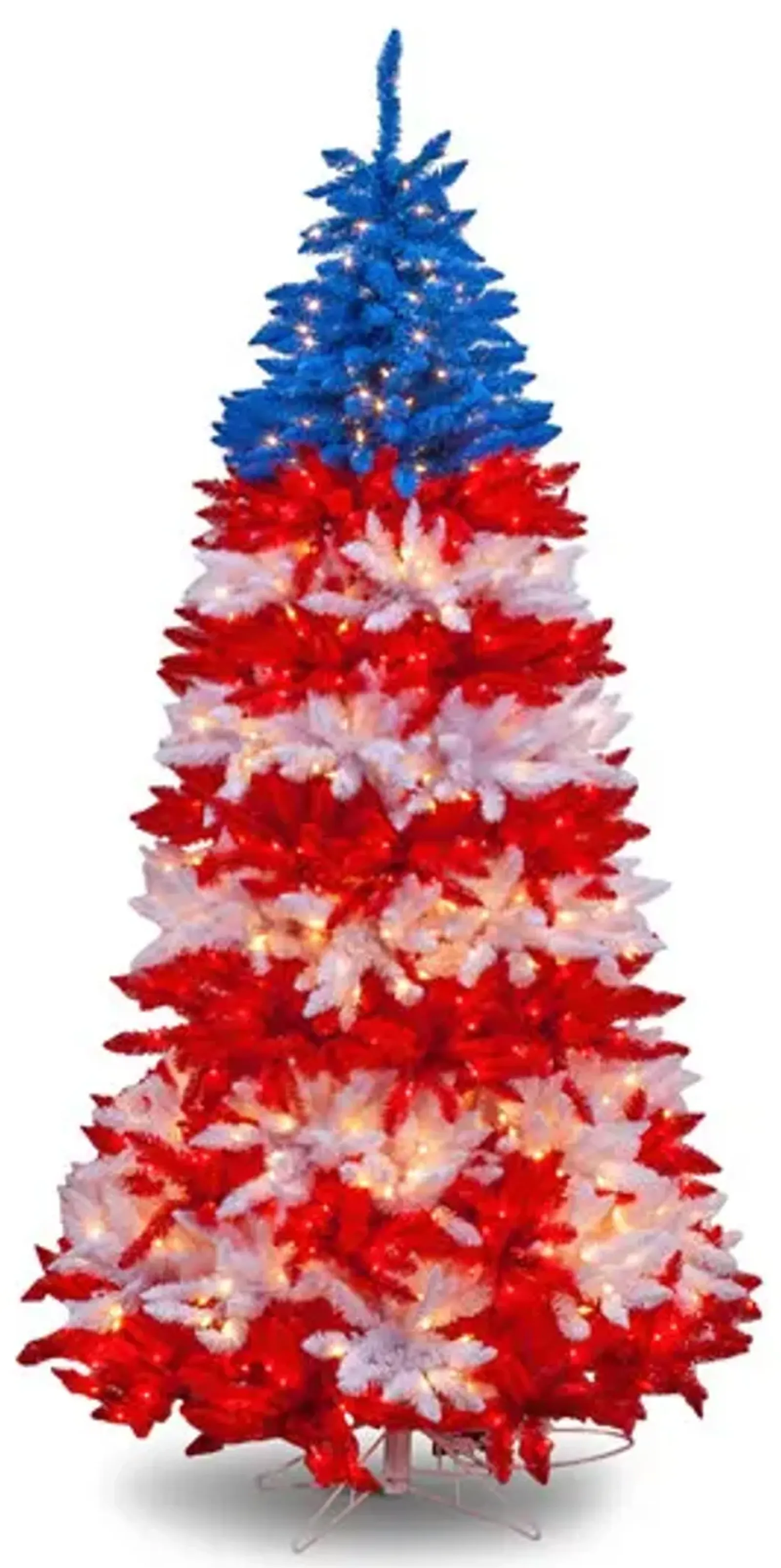 Patriotic 7.5  Pre-Lit Artificial Christmas Tree with Clear Lights