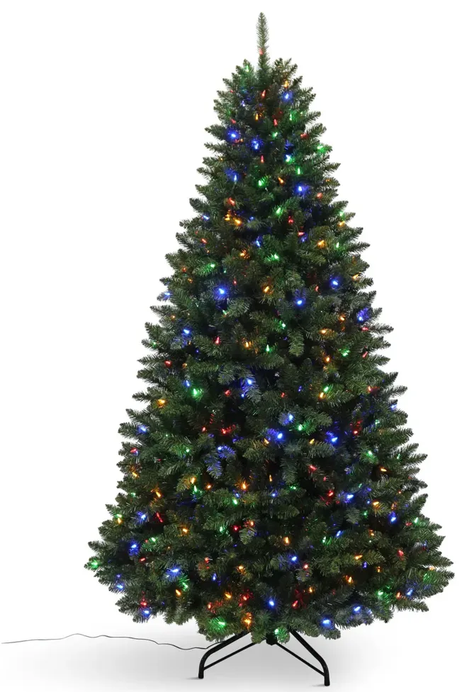 Noble Pine 7.5  Artificial Christmas Tree with 500 LED Multi Function Lights