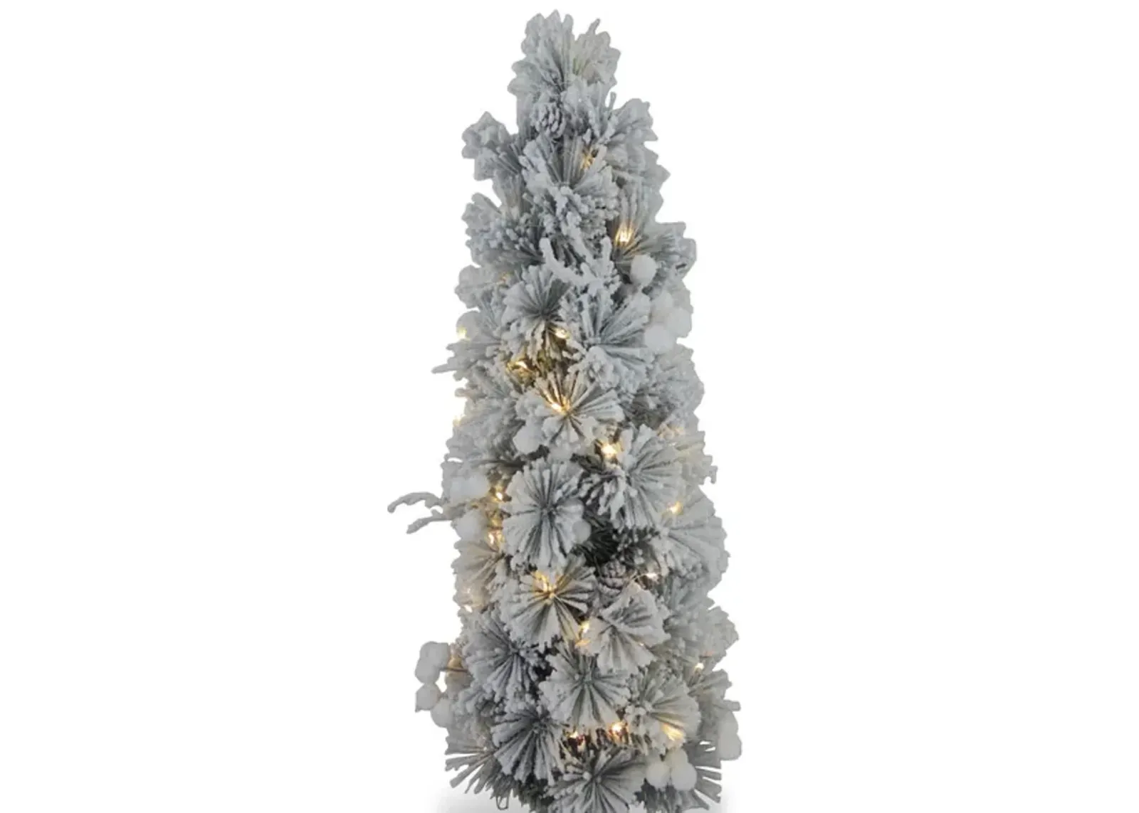 Flocked Christmas Tree 24  With Battery Operated Lights