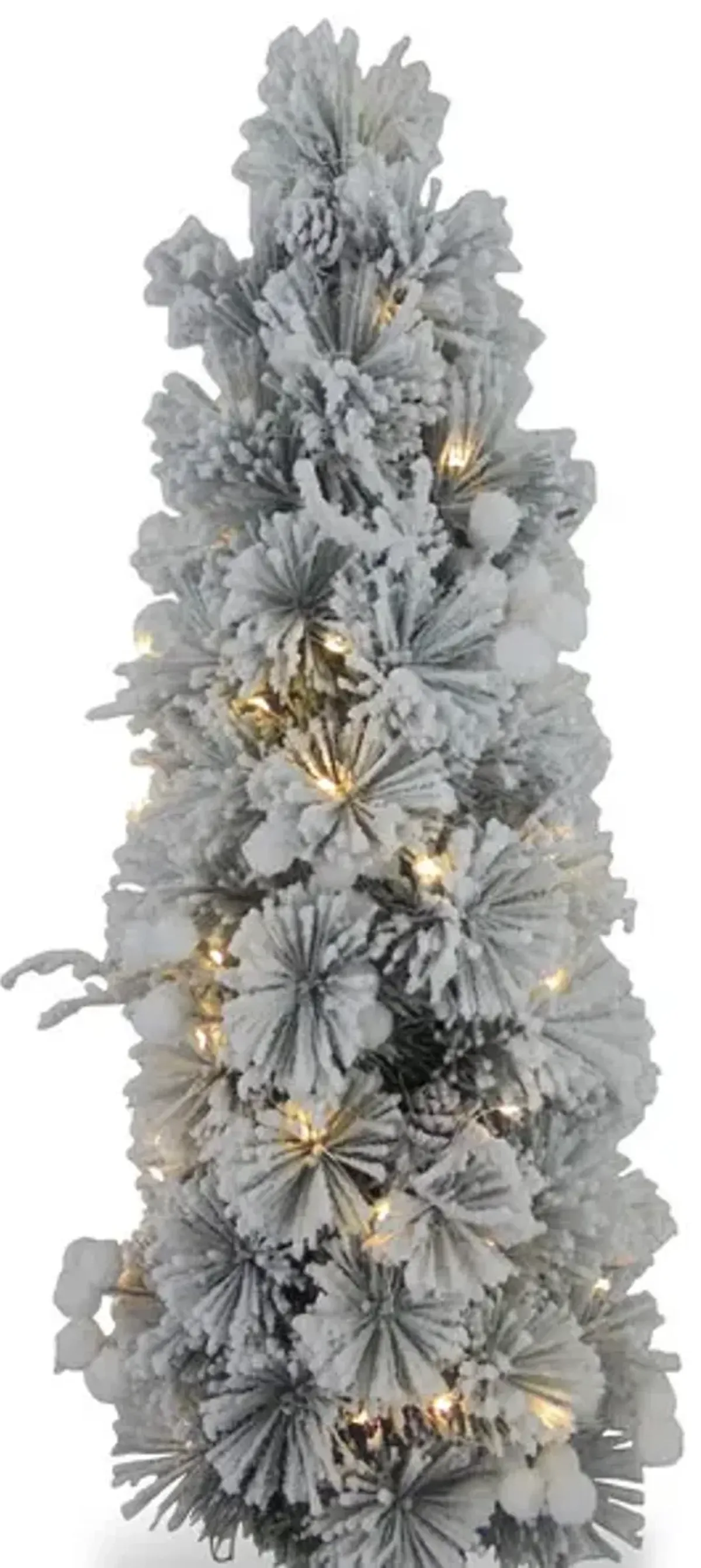 Flocked Christmas Tree 24  With Battery Operated Lights