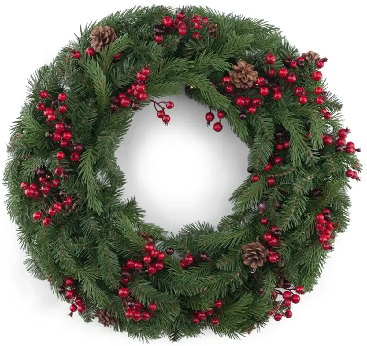 Fraser Fir 30  Decorated Wreath With 50 Warm White LED Lights