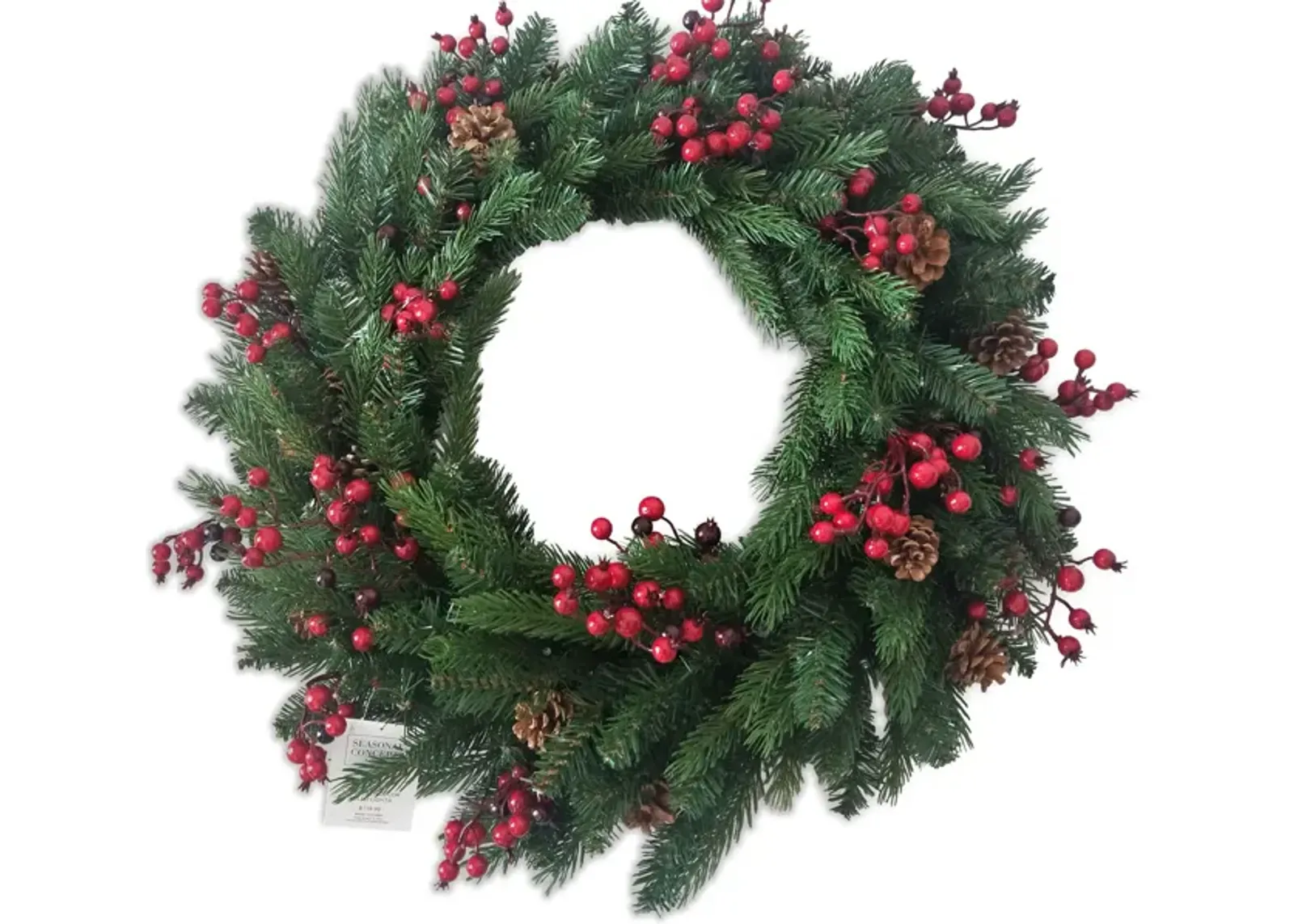 Fraser Fir 30  Decorated Wreath With 50 Warm White LED Lights