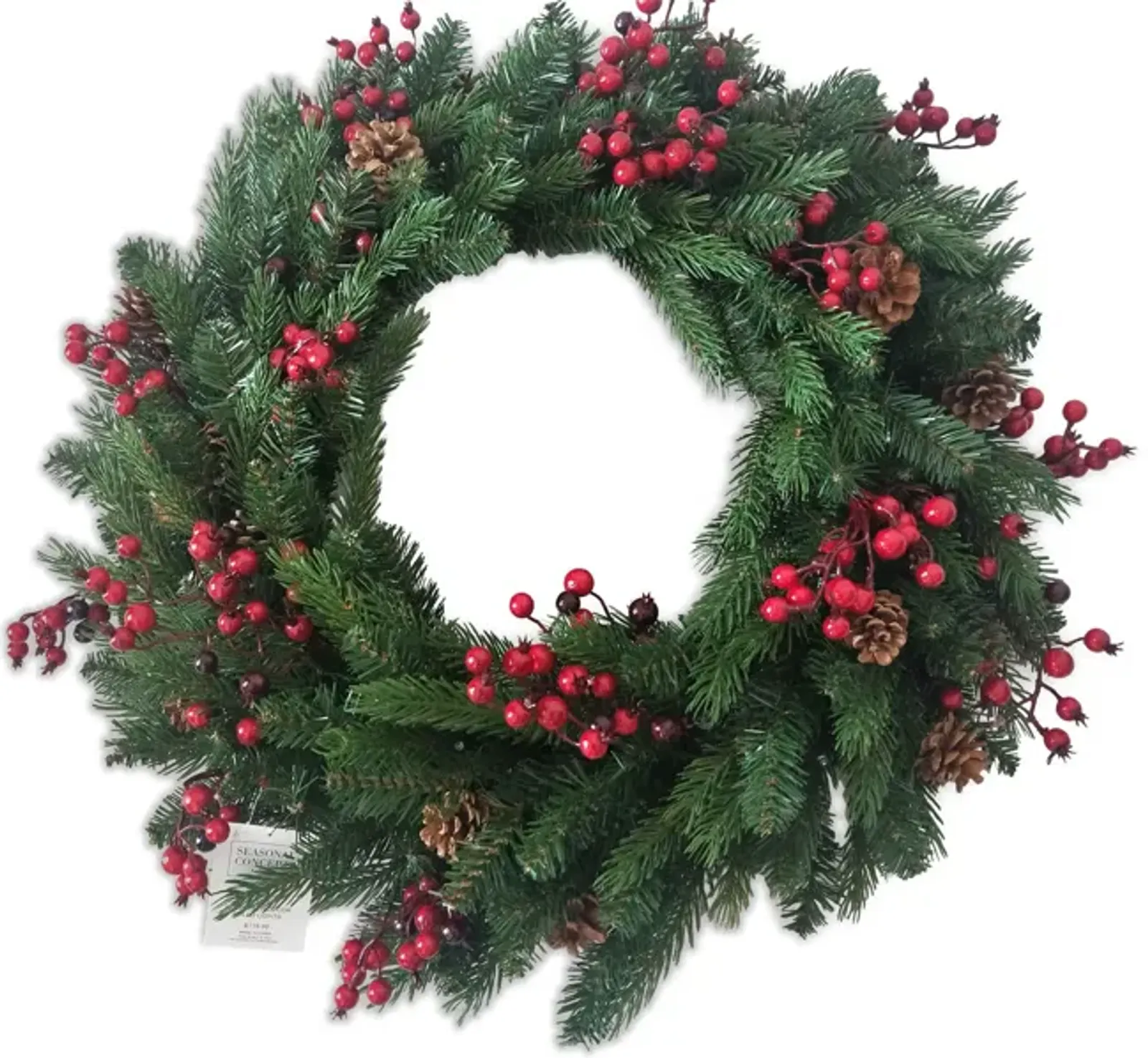 Fraser Fir 30  Decorated Wreath With 50 Warm White LED Lights