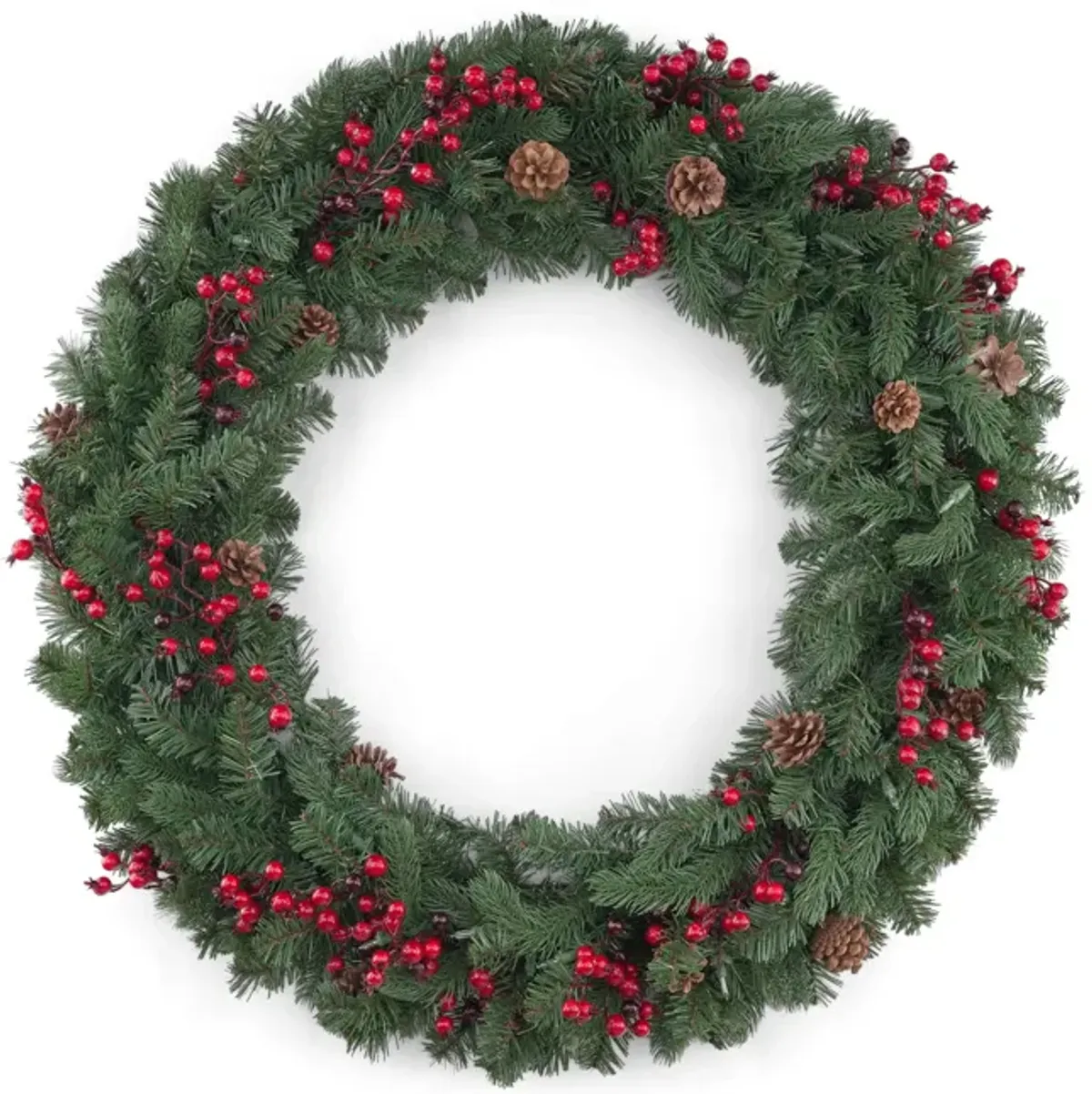 36  Decorated Wreath With 100 Warm White LED Lights