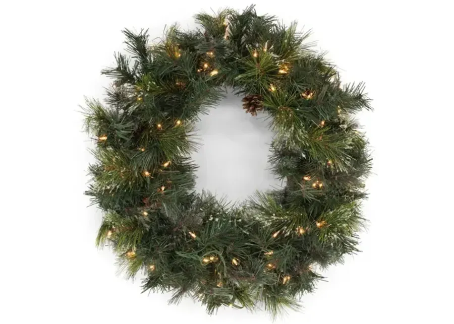 Oregon Pine 28  Wreath with Clear Lights