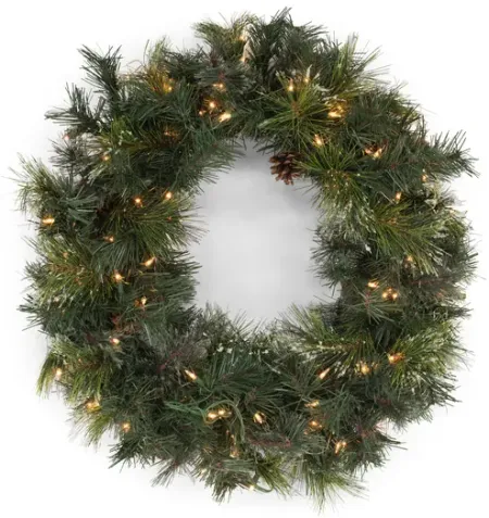 Oregon Pine 28  Wreath with Clear Lights