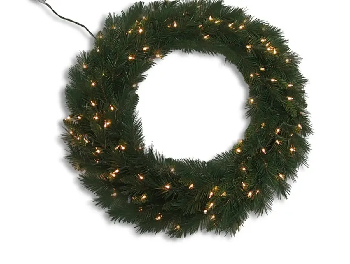 Waterville 30  Wreath With 70 Clear Lights