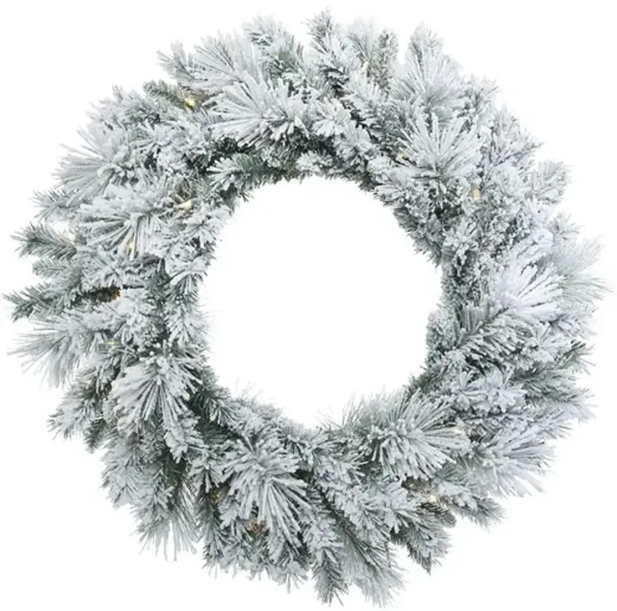 Artificial Wreath Flocked 32  With Warm White LED Lights