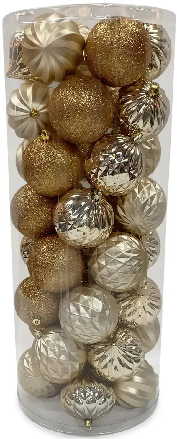 40 Piece Shatterproof Ornament Set - Champagne