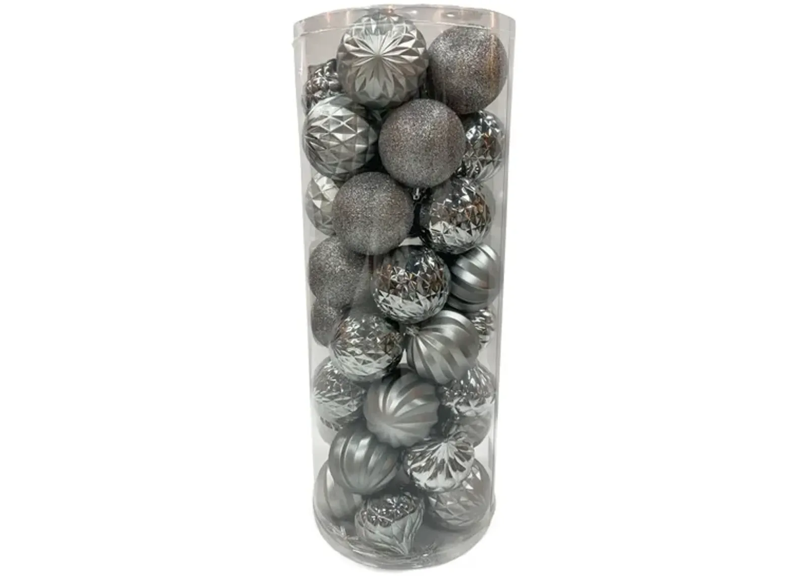 40 Piece Shatterproof Ornament Set - Metallic Grey