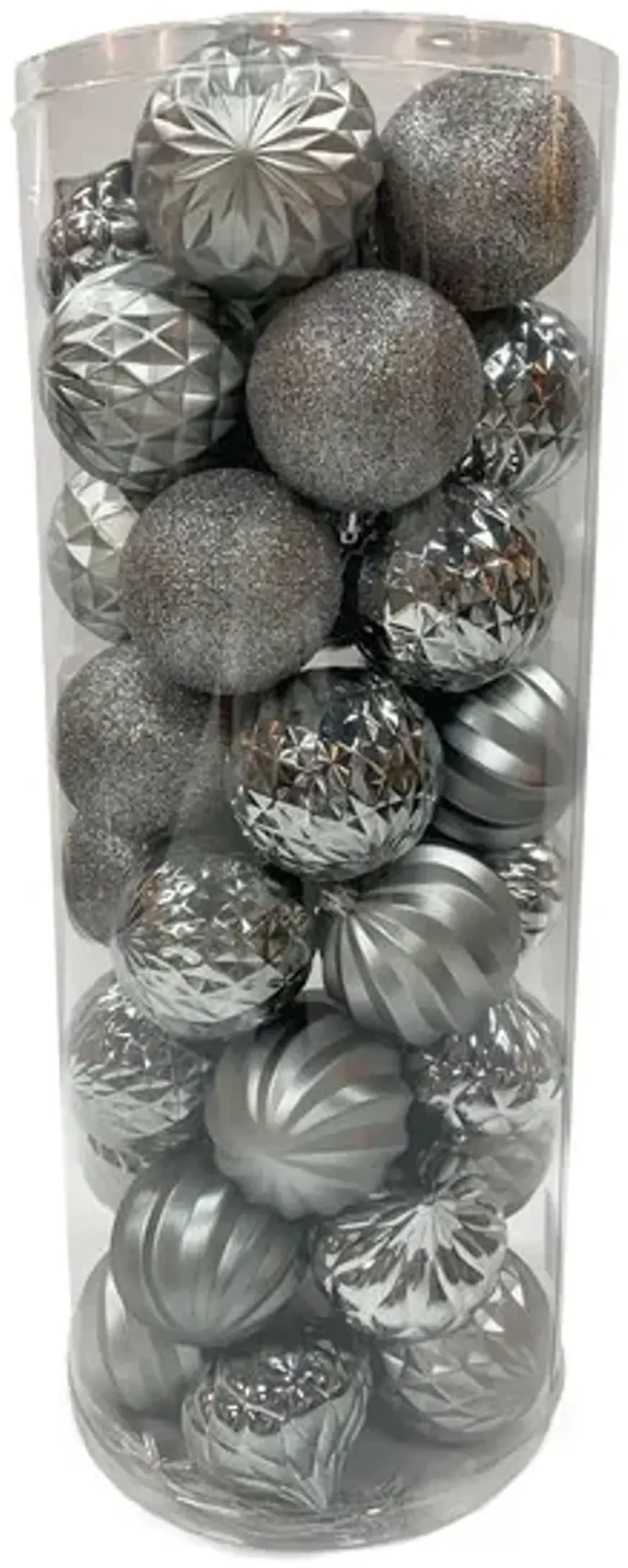 40 Piece Shatterproof Ornament Set - Metallic Grey