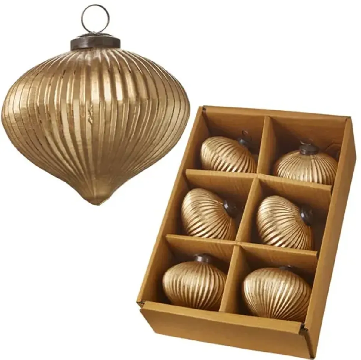 4.5  Gold Ball Ornament Set