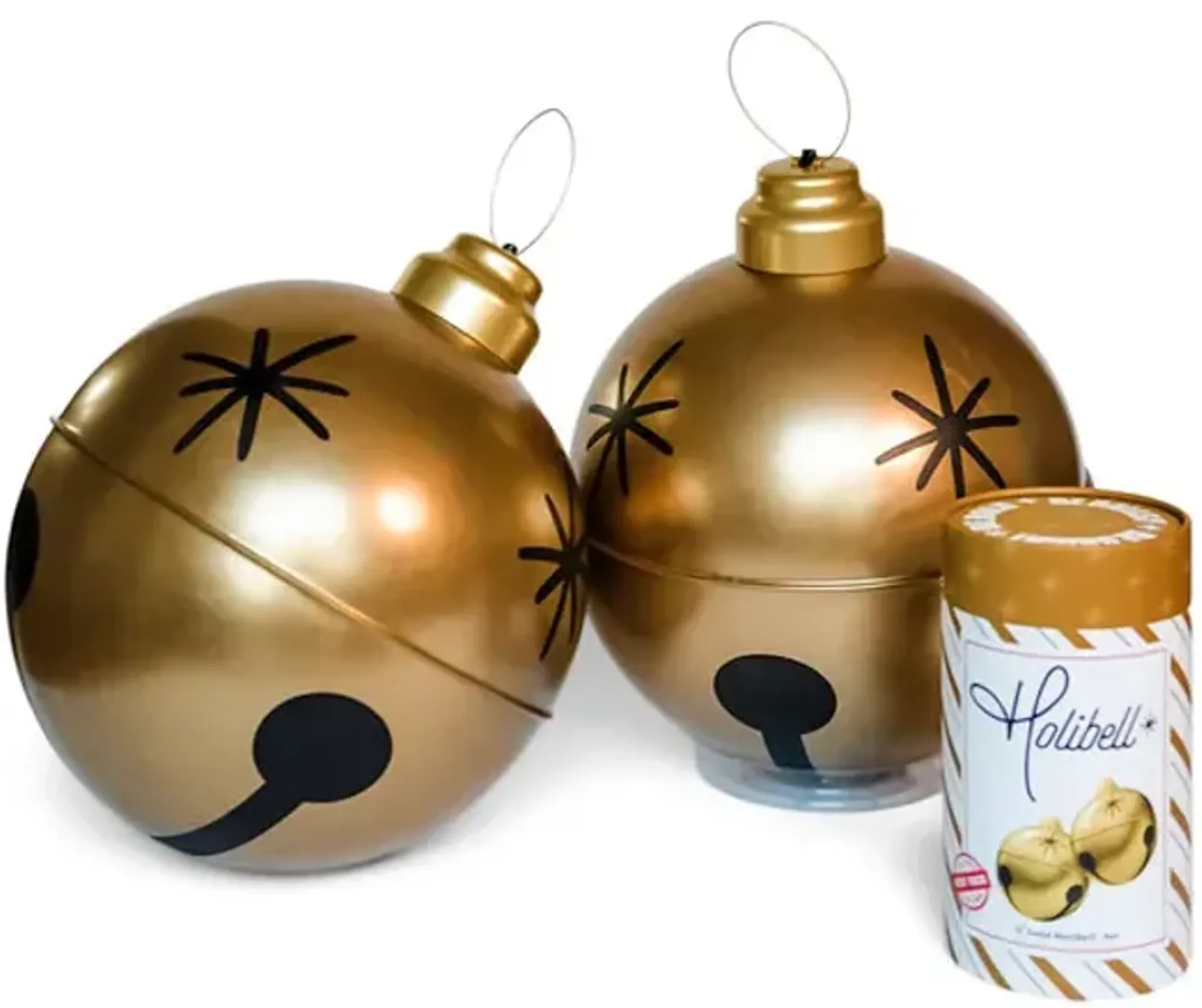 14  Inflatable Jingle Bell - Gold 2 Pack