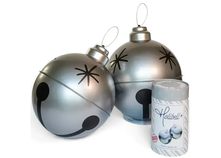 14  Inflatable Jingle Bell - Silver 2 Pack