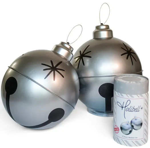 14  Inflatable Jingle Bell - Silver 2 Pack