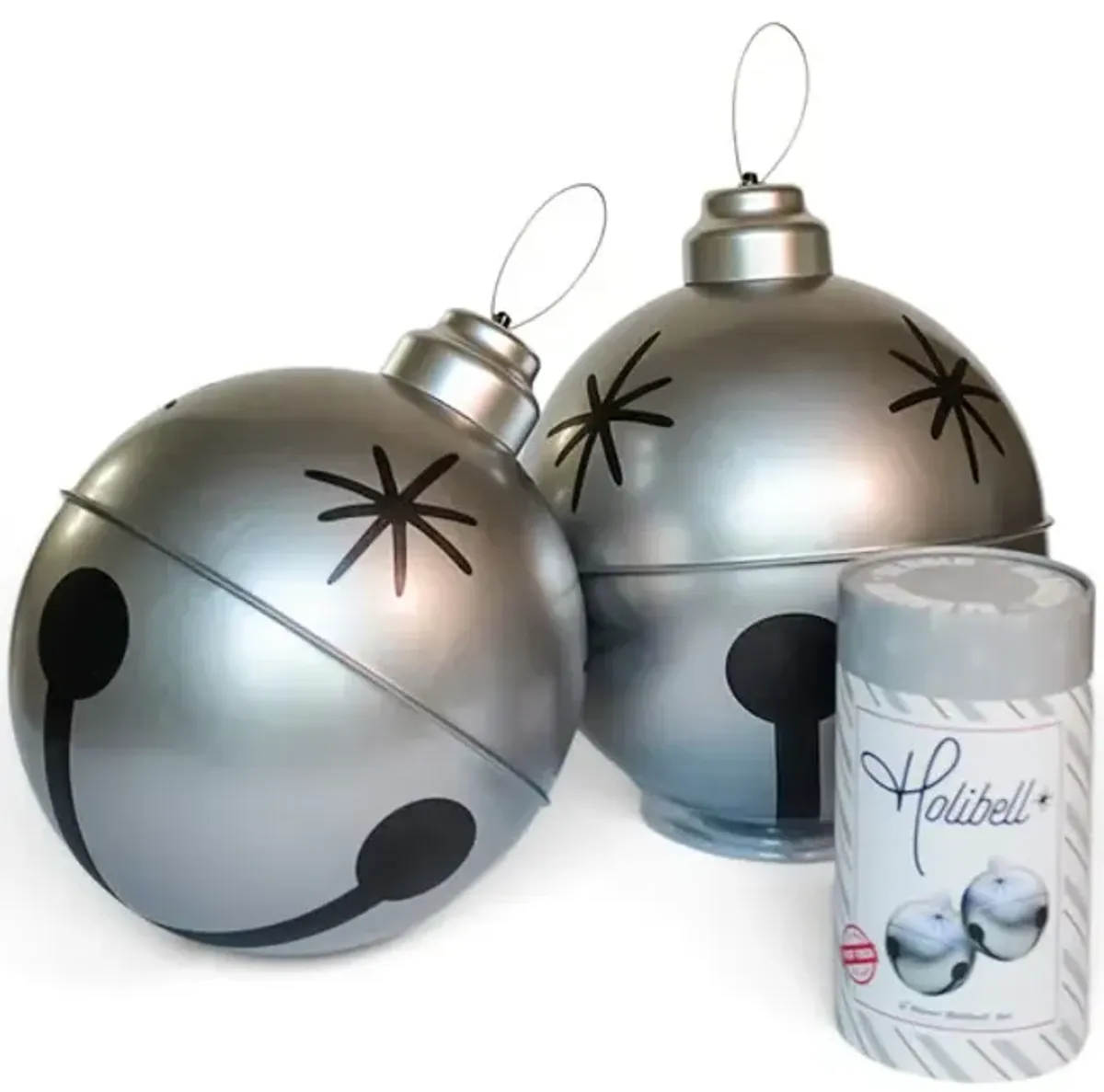 14  Inflatable Jingle Bell - Silver 2 Pack