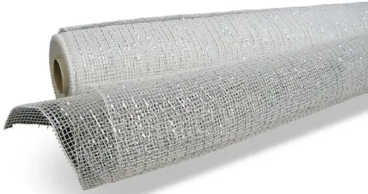 10  Mesh Ribbon - White Silver