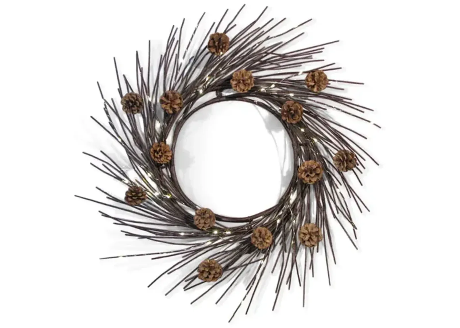 24  Brown LED Wreath