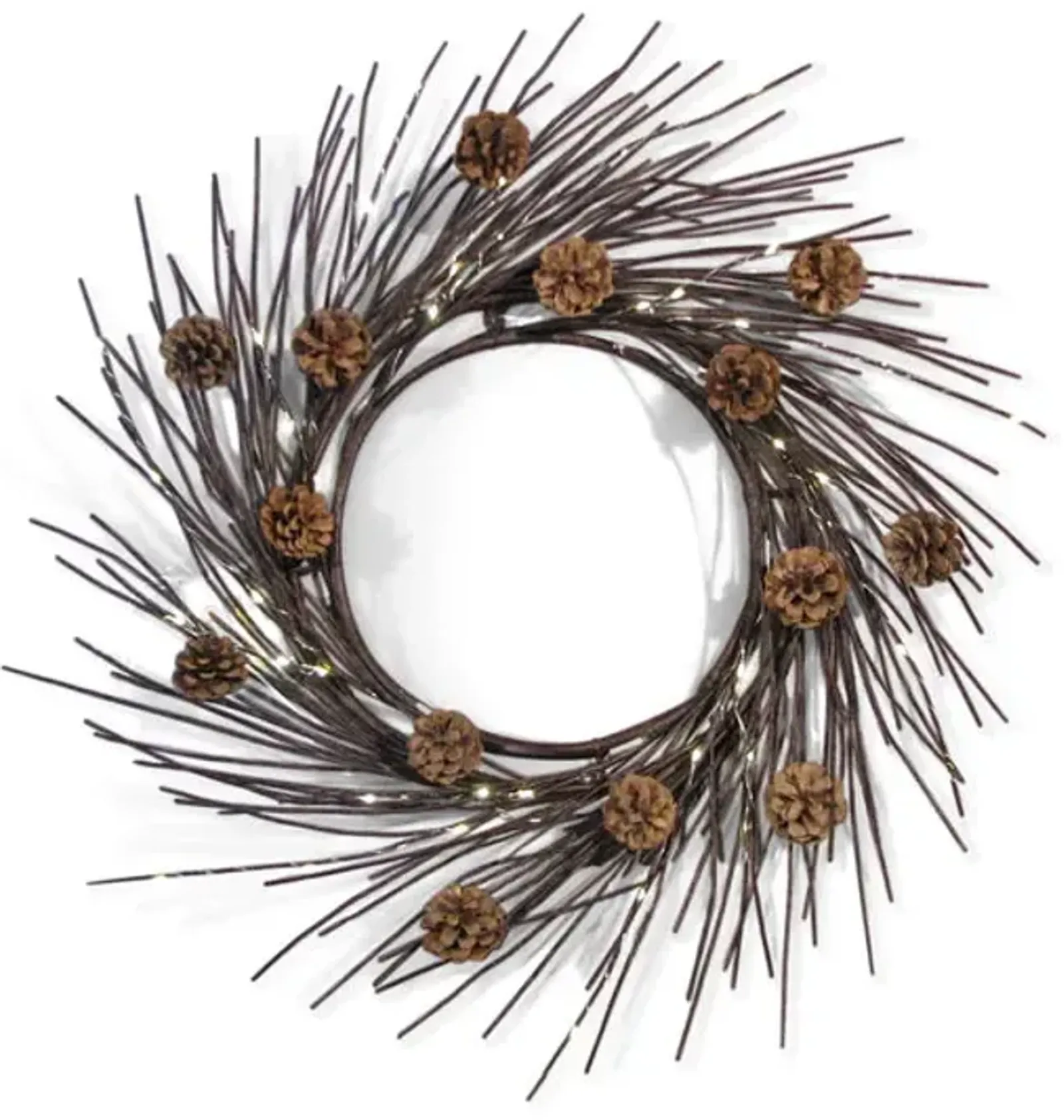 24  Brown LED Wreath