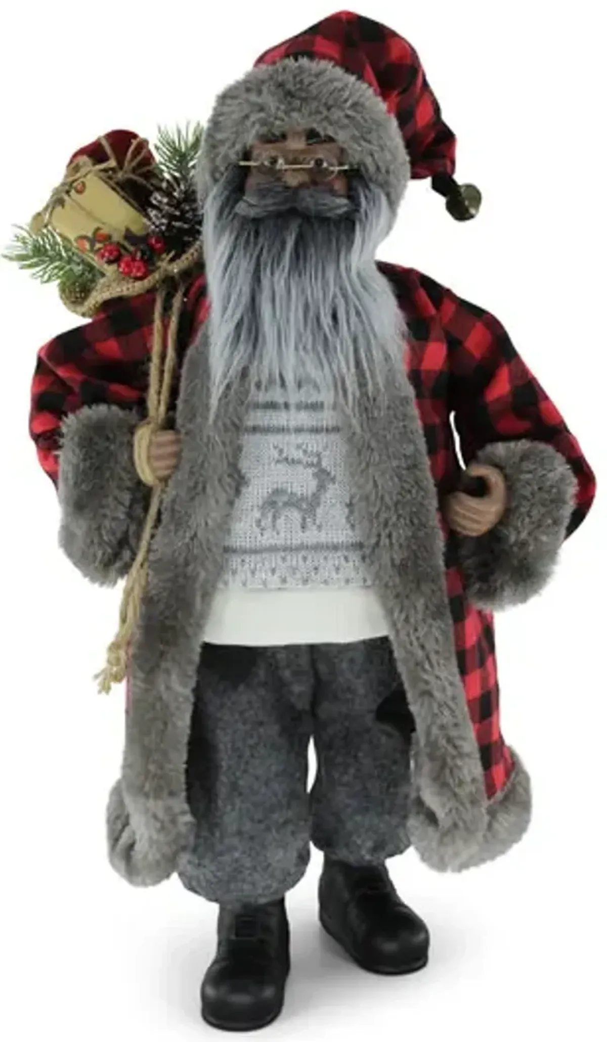 18  Santa With Buffalo Plaid Jacket