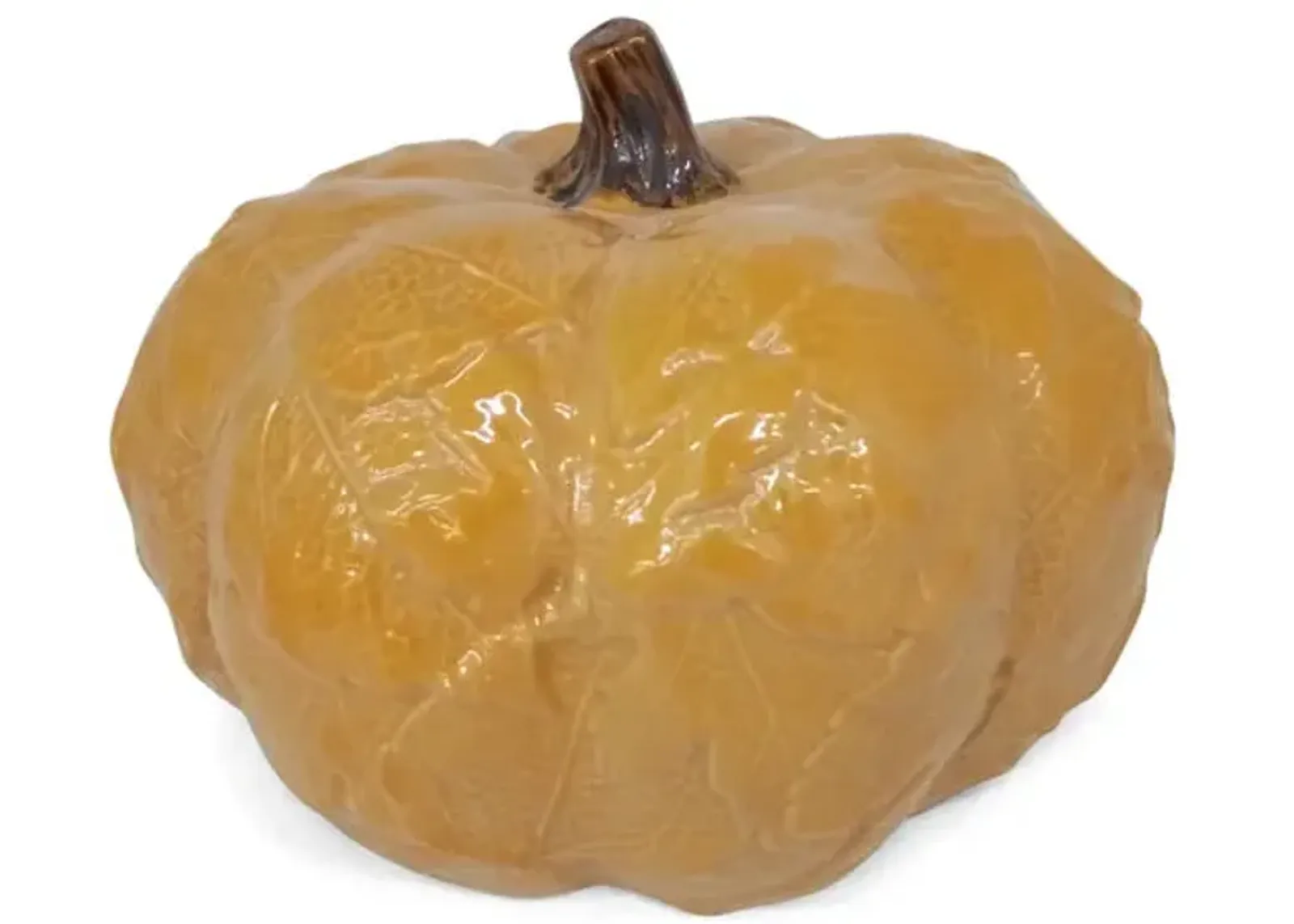 Yellow Ceramic Pumpkin