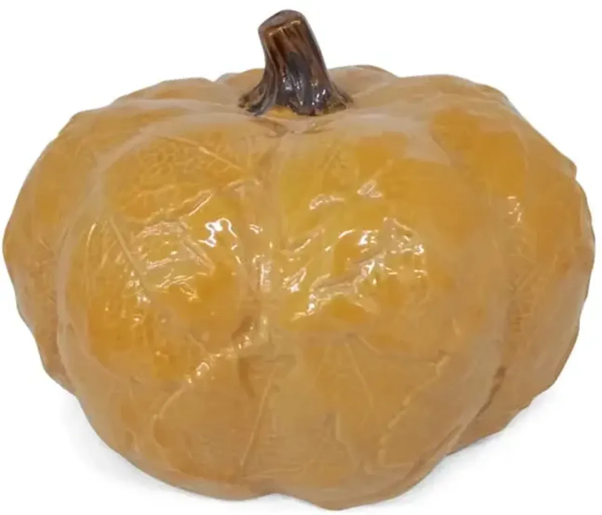 Yellow Ceramic Pumpkin