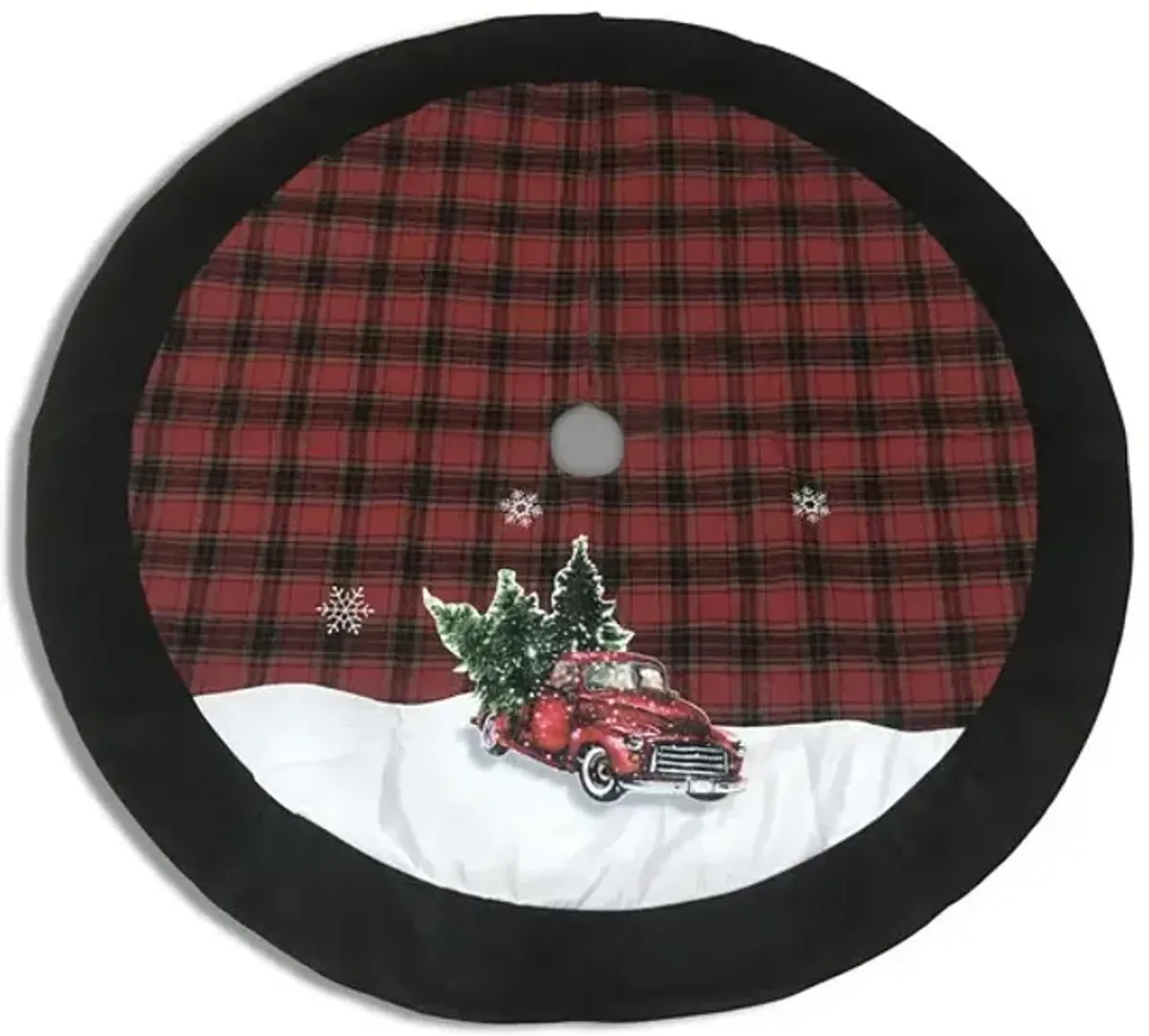 48  Black Red Checker Tree Skirt
