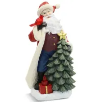 Santa With Cardinal And Tree
