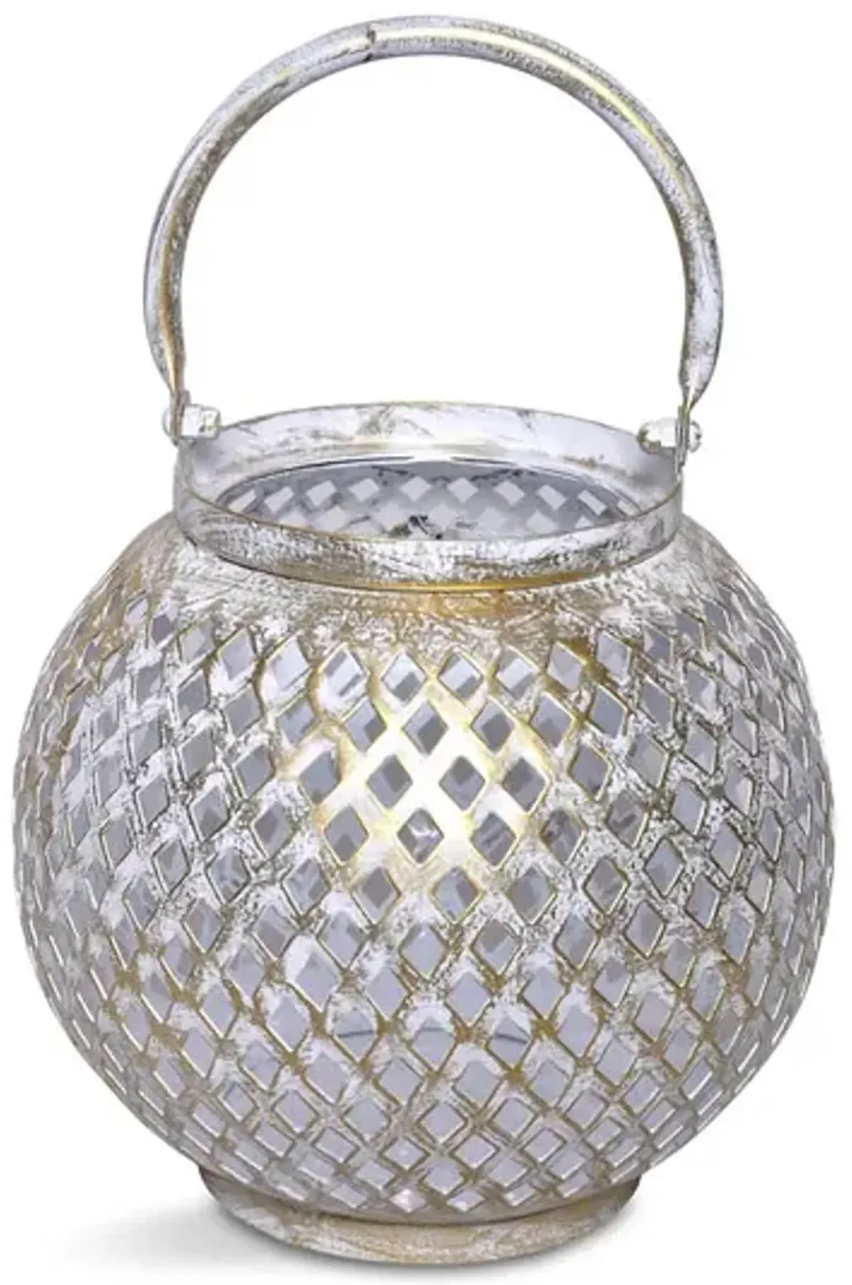 Metal Lantern - White Gold