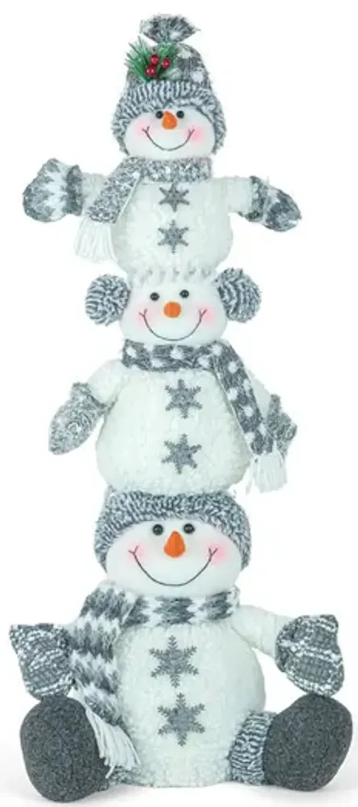 Stacked Snowman Soft Sculpture