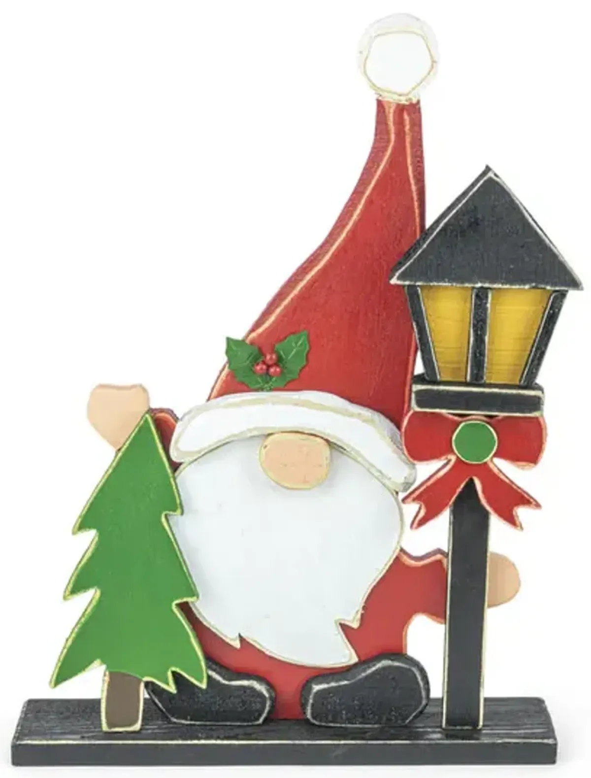 Gnome 22  with Lantern   Tree - Wood