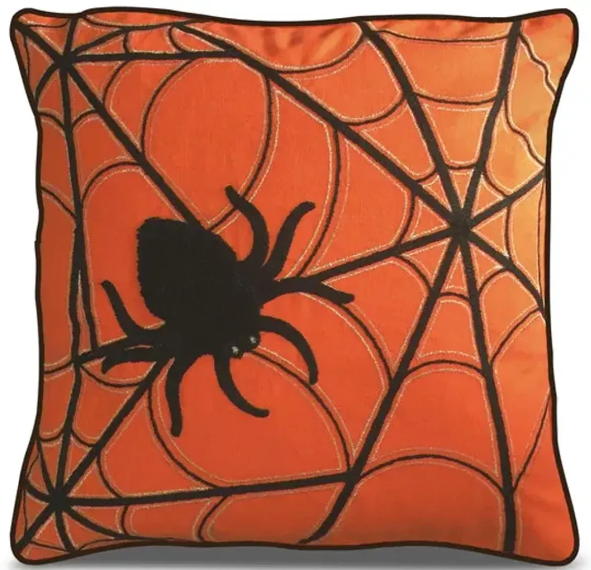 18  Spider In Black Web Pillow