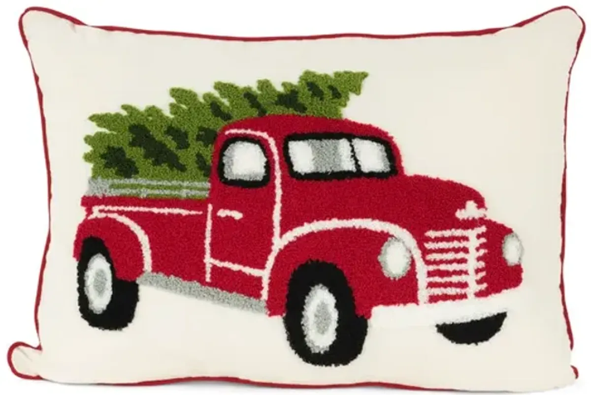 Truck With Tree Pillow