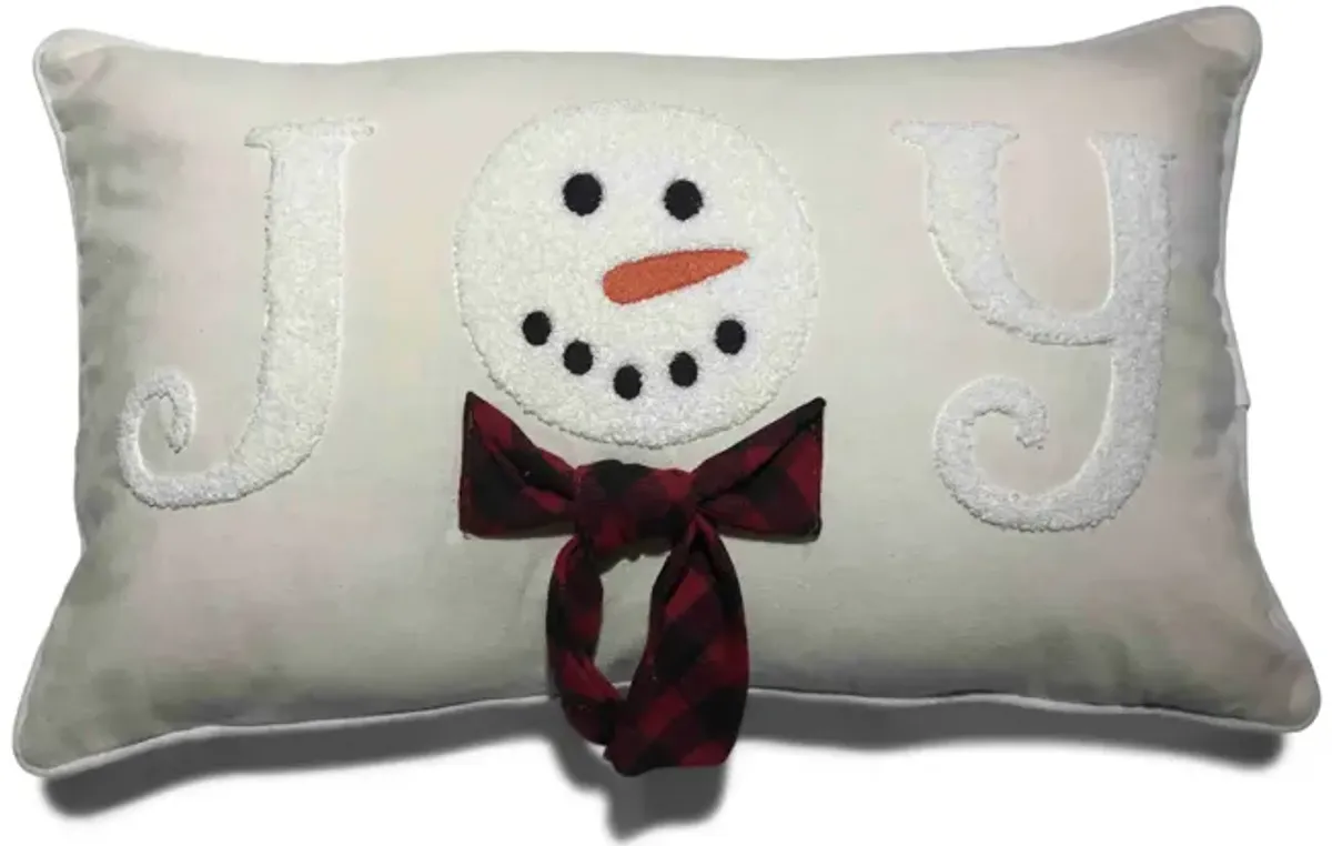 Joy Snowman Pillow