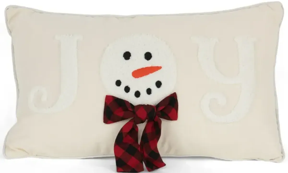 Joy Snowman Pillow