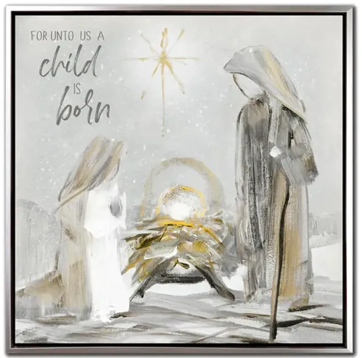 Child is Born Nativity Framed Art