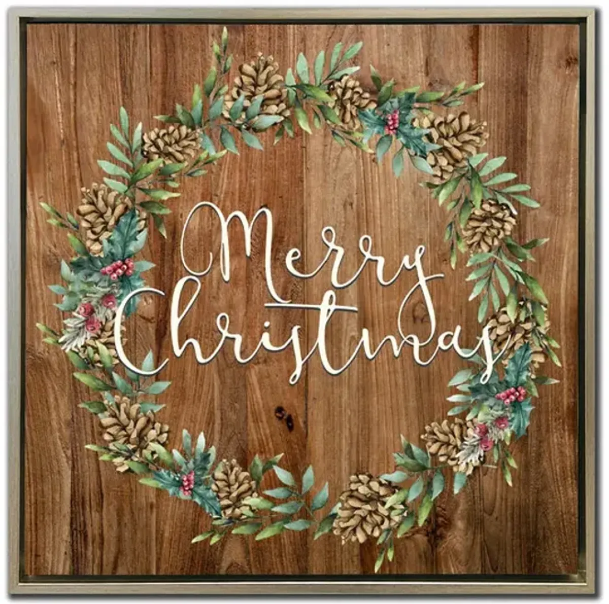 Wreath  Merry Christmas  Framed Art