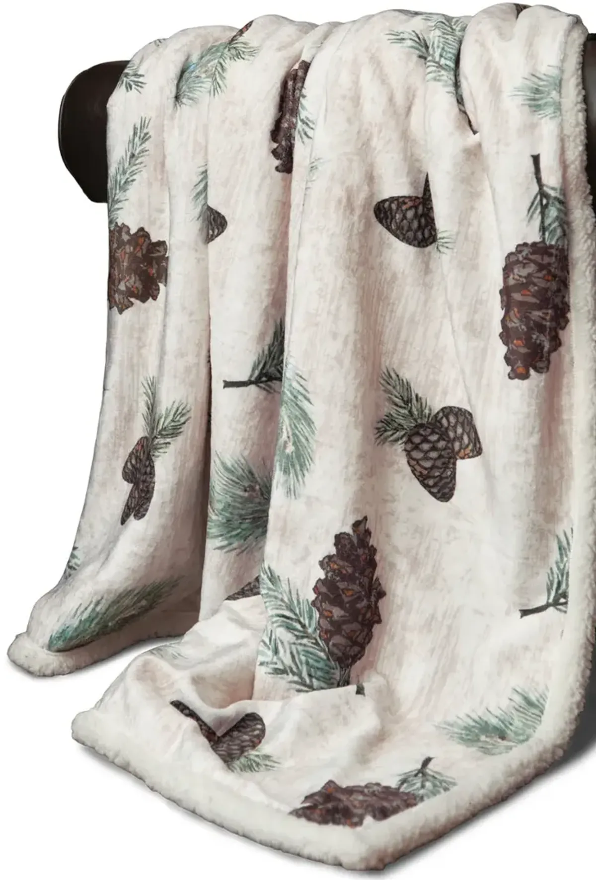 Timber Lodge Pinecone Plush Throw
