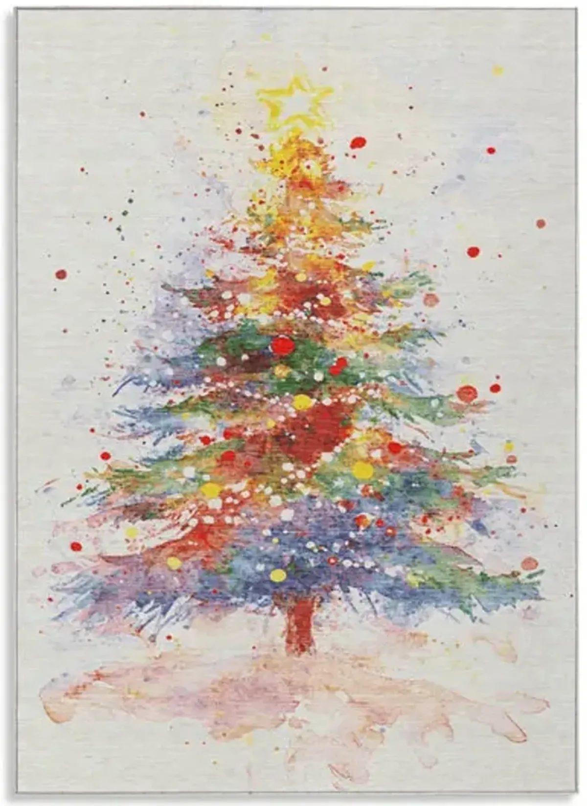 Water Color Tree Rug - Ivory