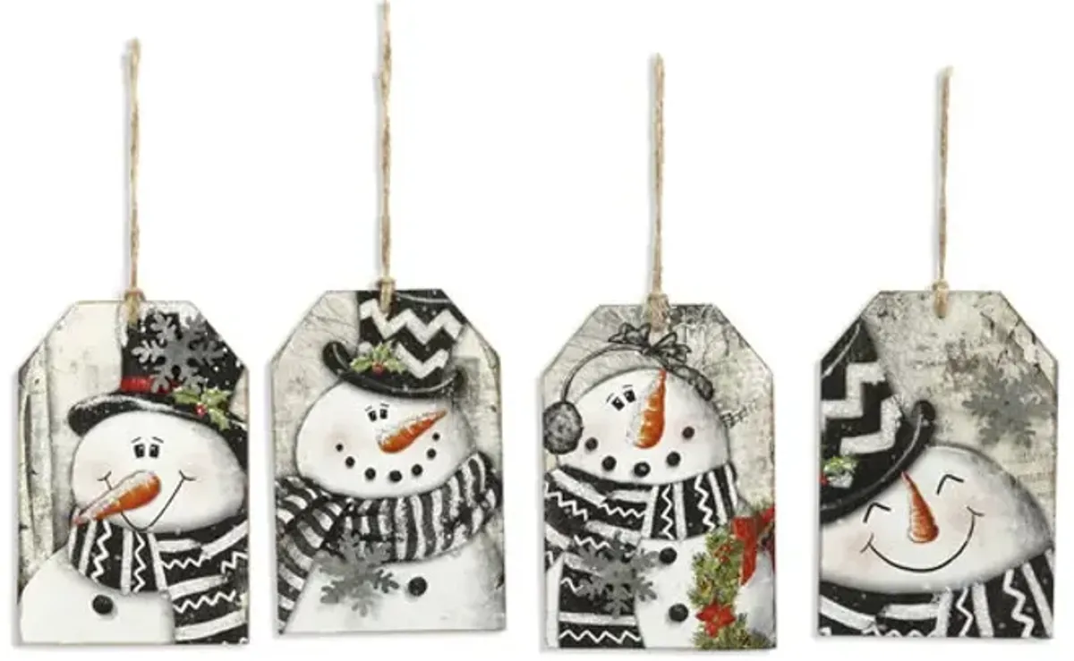 Snowman Wood Tags