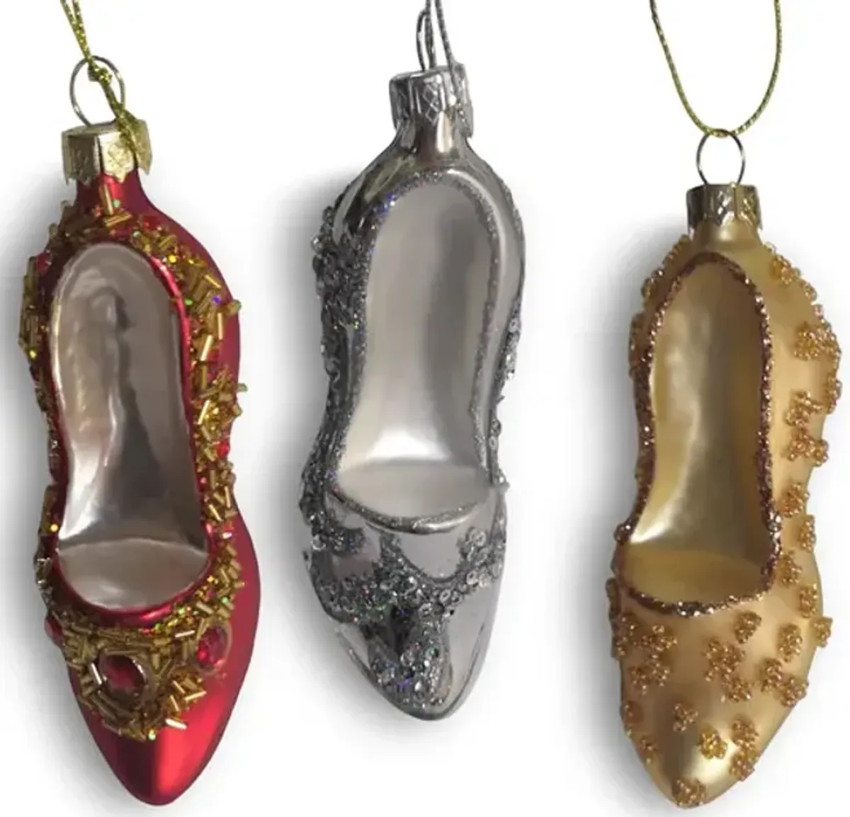 Glass Shoe Ornament