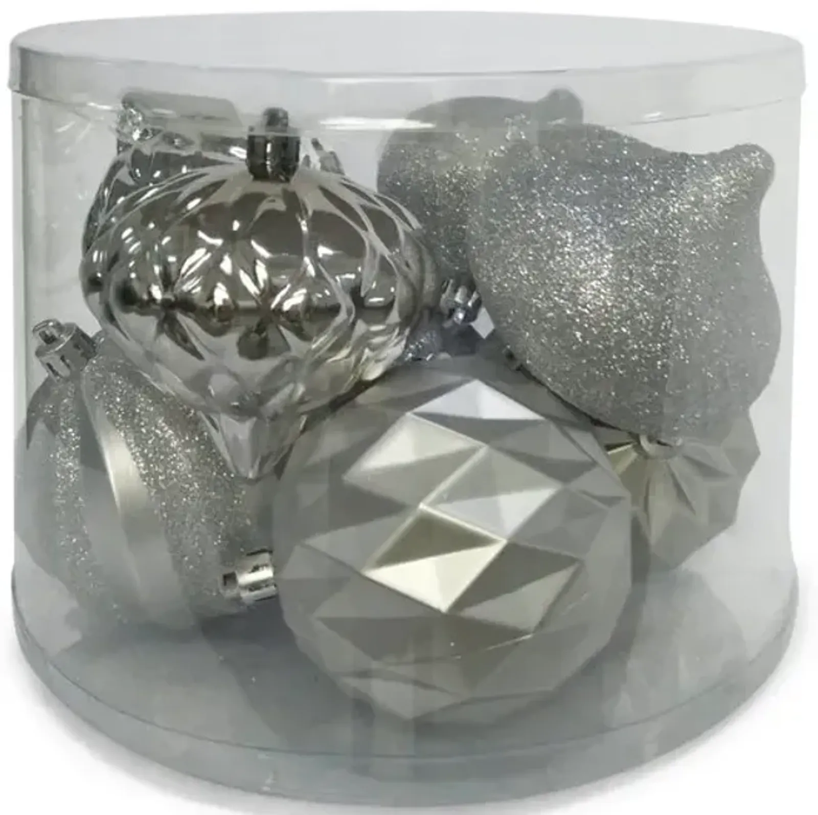 8 Piece Shatterproof Ornament Set - Silver