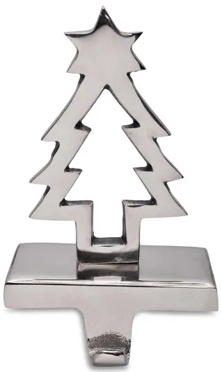 Pine Tree Stocking Holder - Silver