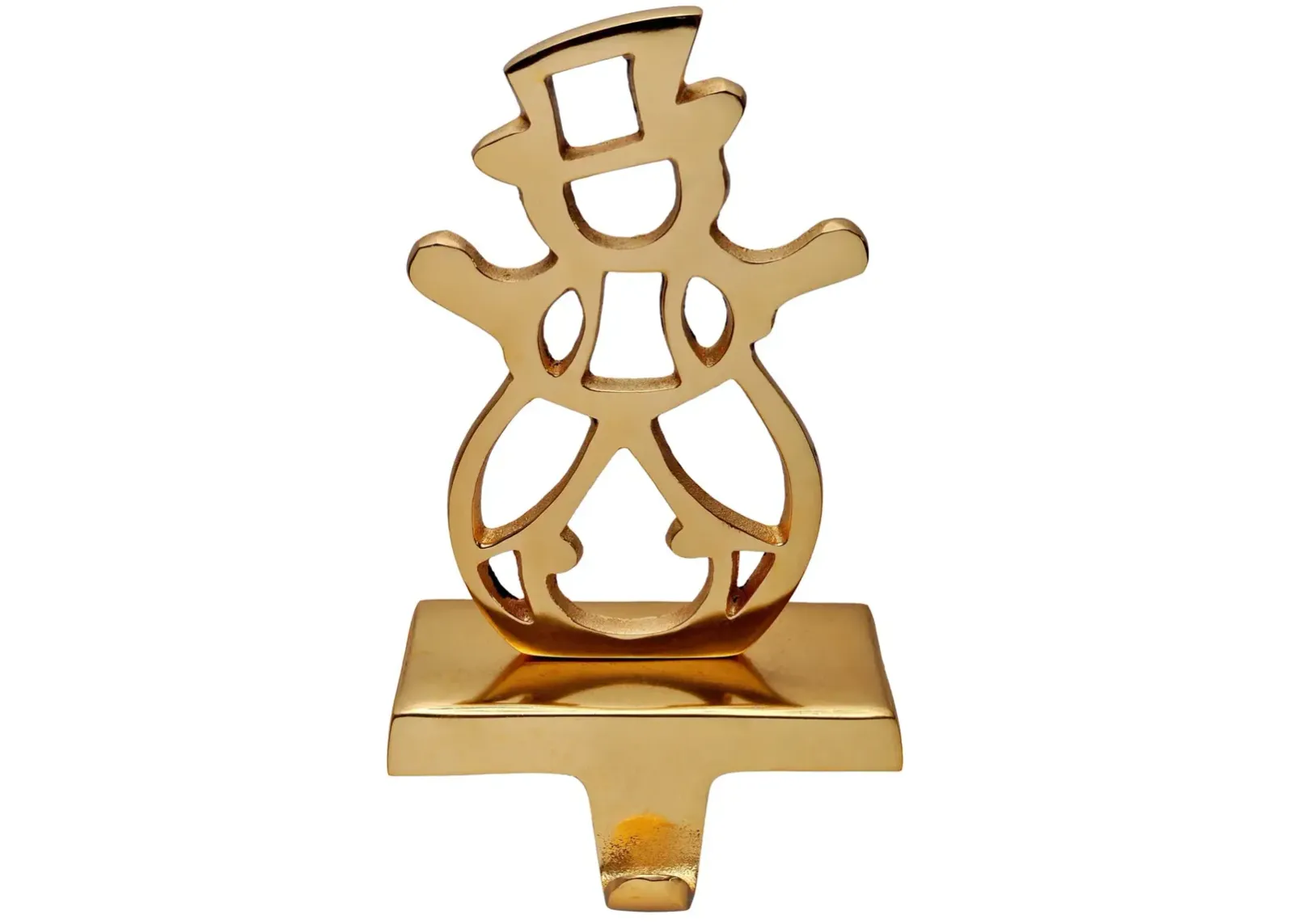 Snowman Stocking Holder - Gold