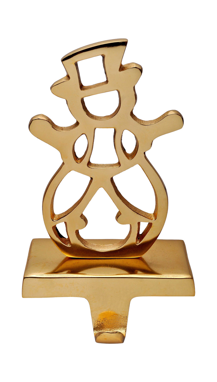 Snowman Stocking Holder Gold